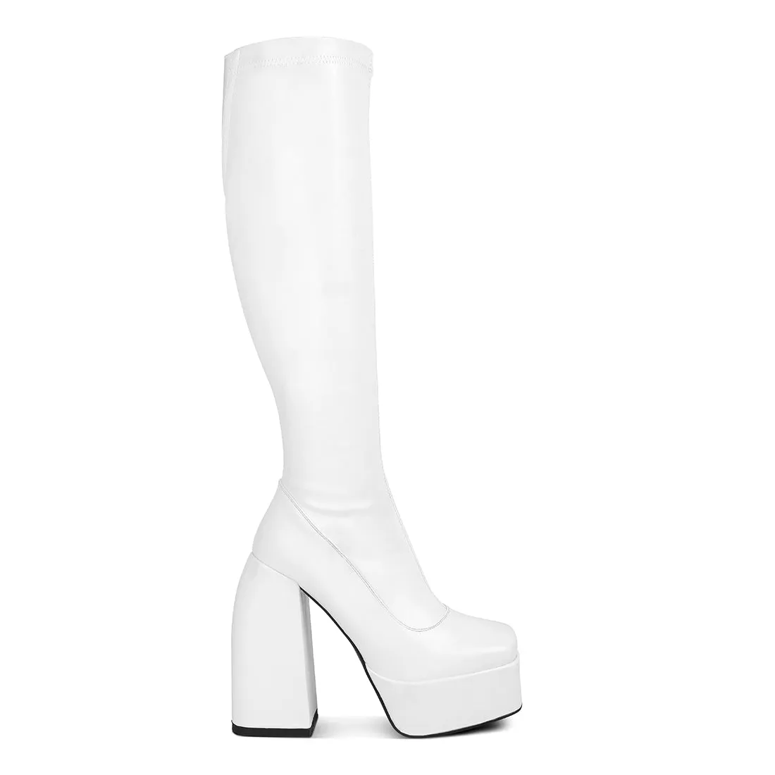 Fanning High Platform Block Heeled Long Boots