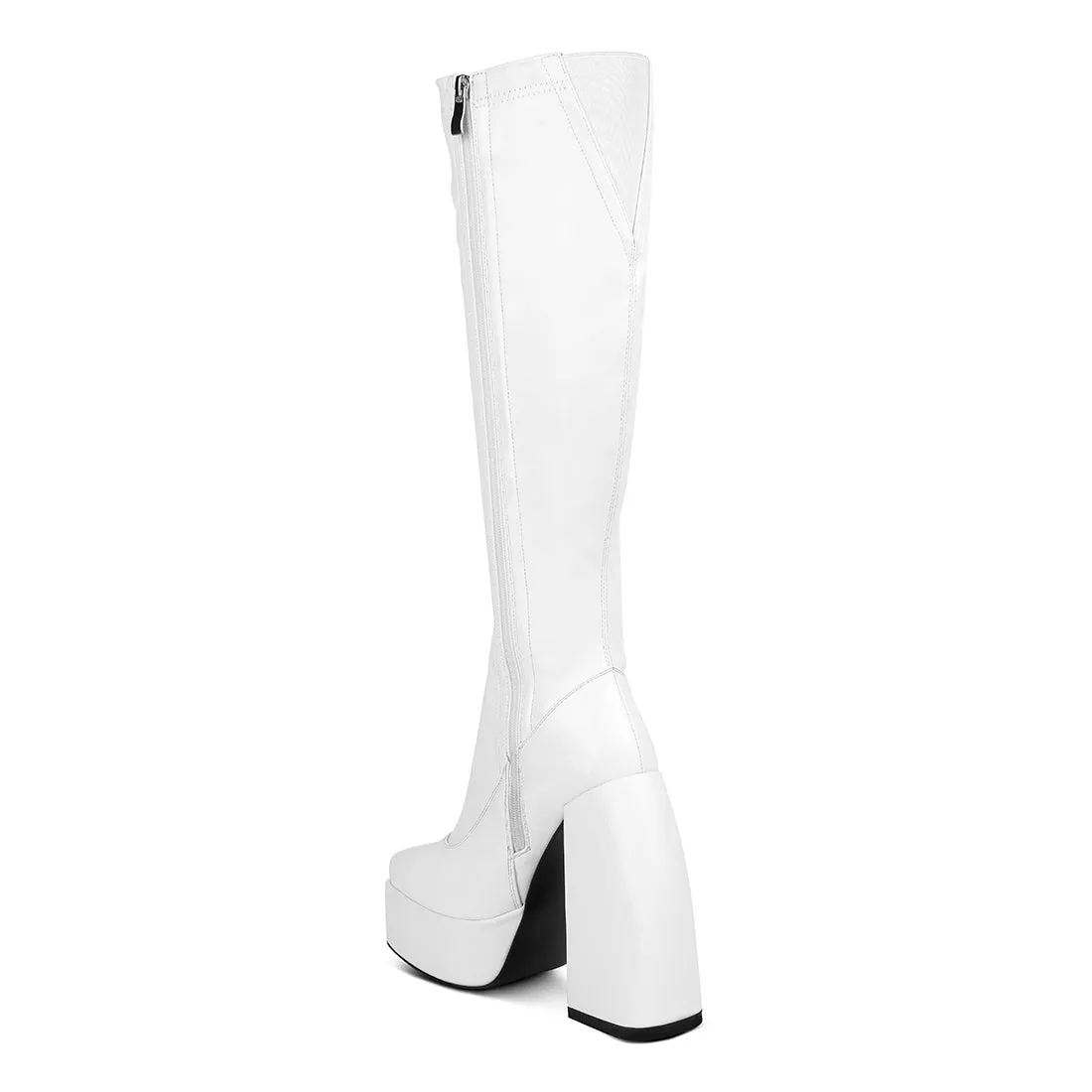 Fanning High Platform Block Heeled Long Boots