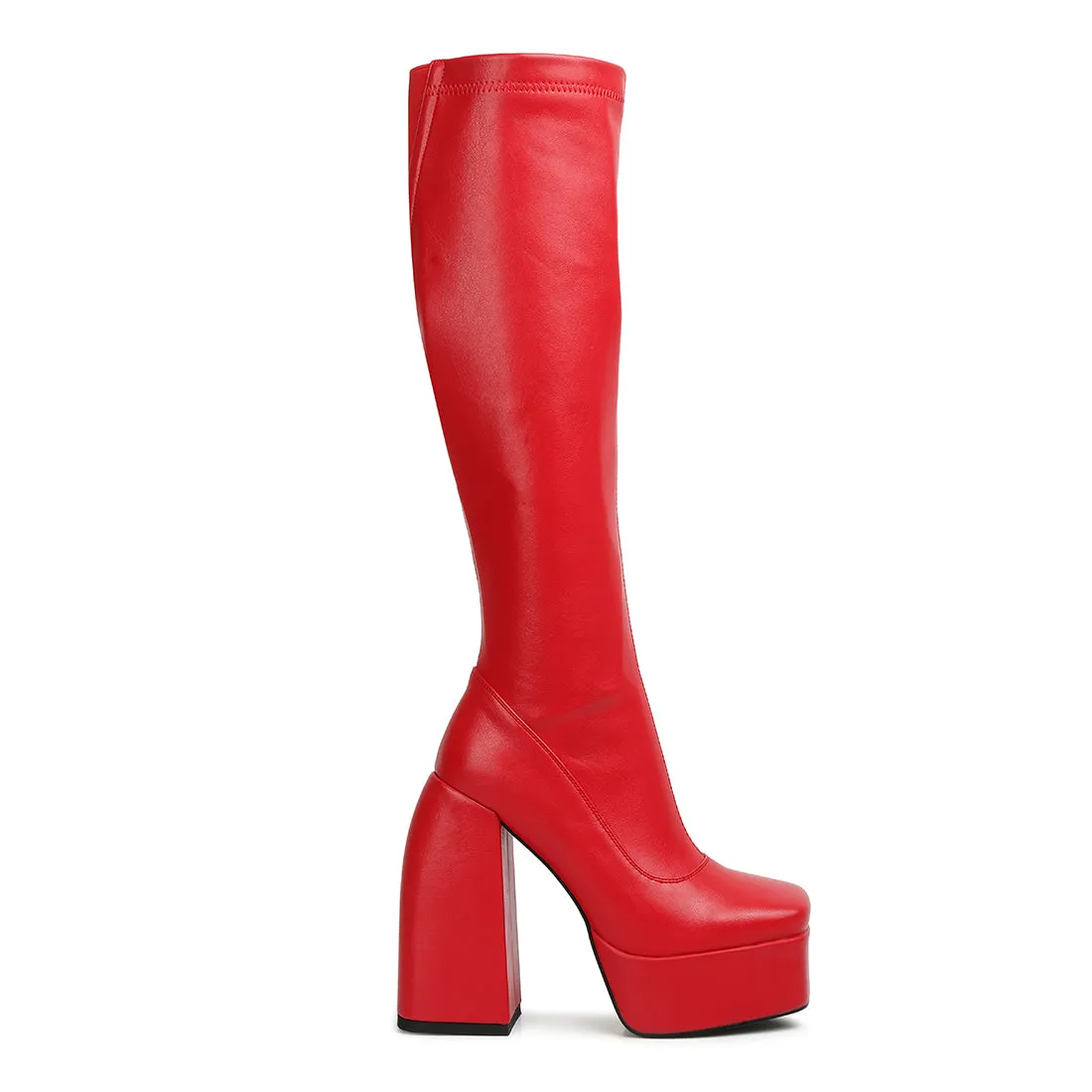Fanning High Platform Block Heeled Long Boots