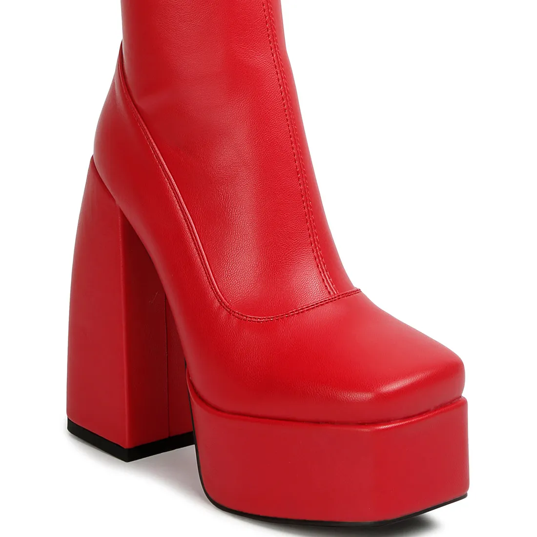 Fanning High Platform Block Heeled Long Boots