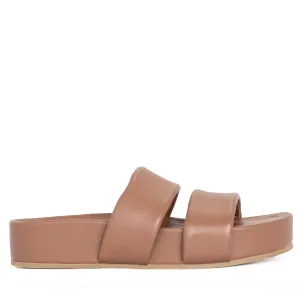 Hallie Cognac Leather Sandal