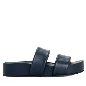 Hallie Navy Leather Sandal