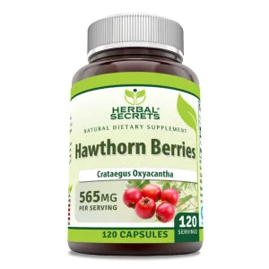 Herbal Secrets Hawthorn Berries | 565 Mg | 120 Capsules