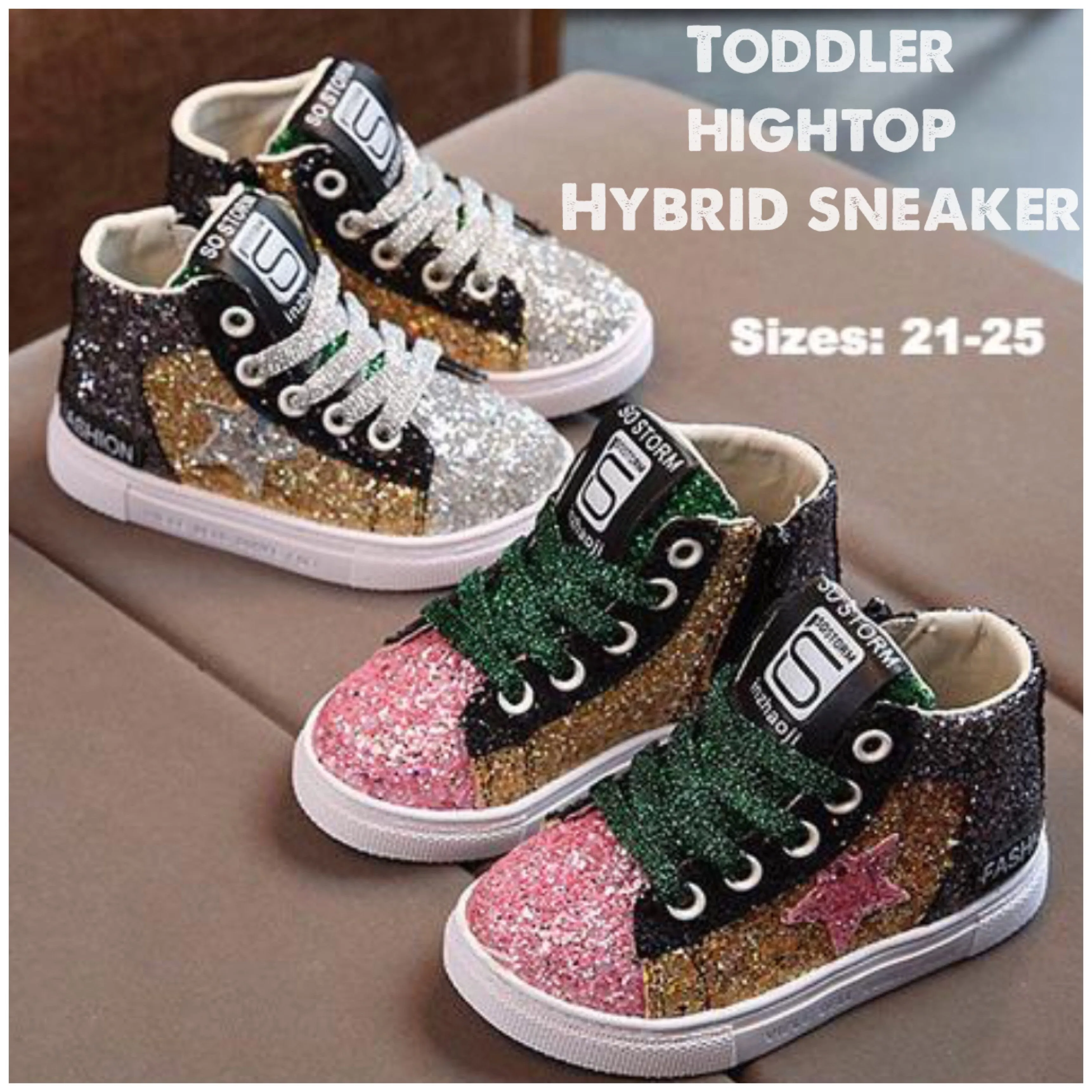 Hightop Hybrid Glitter Star Sneaker