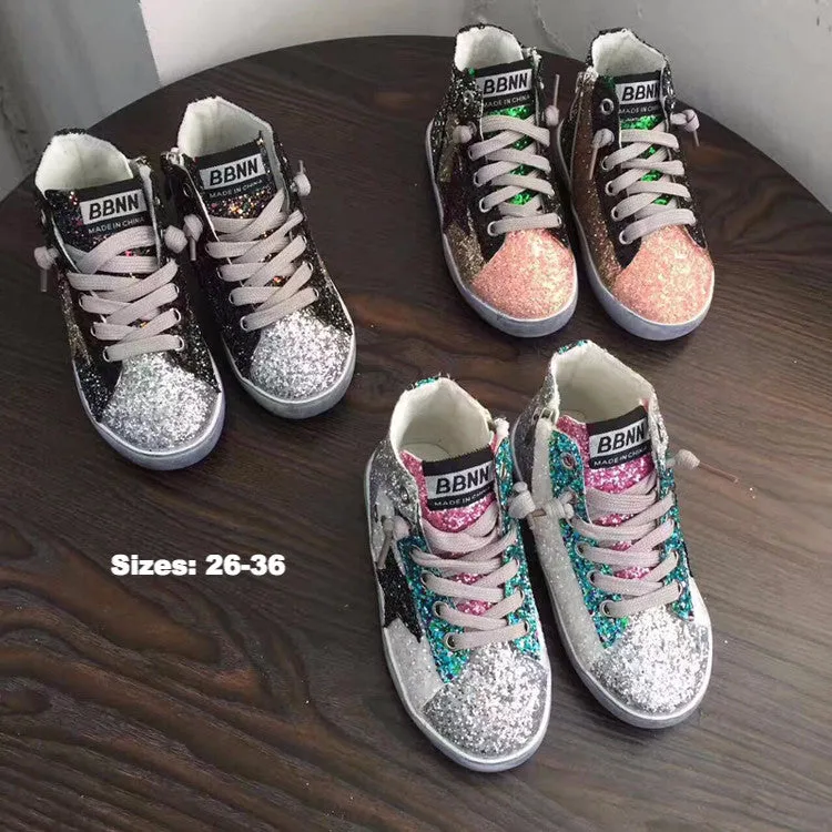 Hightop Hybrid Glitter Star Sneaker