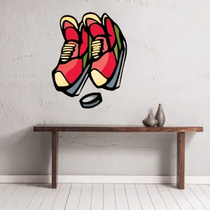 Hockey Skates Player Wall Decal - Vinyl Sticker - Car Sticker - Die Cut Sticker - CDSCOLOR100