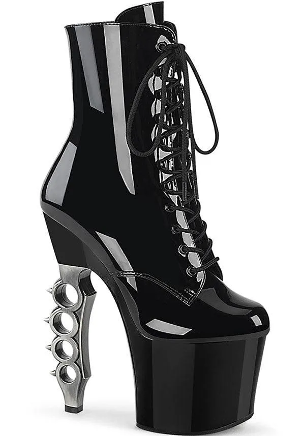 IRONGRIP-1020 [Black Pat] | PLATFORM HEELS [PREORDER]