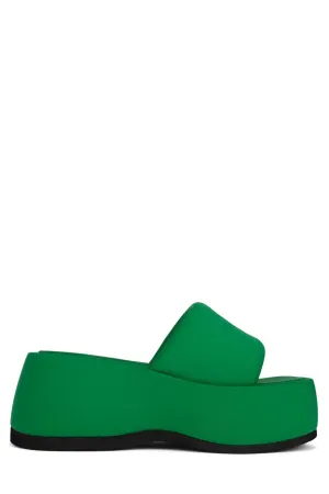 Jeffrey Campbell Txt-Me Platform Slide in Green Neoprene