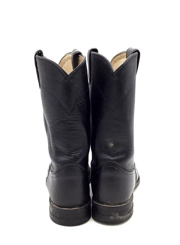 Justin Boots Men's 3133 Black Round Toe Cowboy Western Boots - Size 8.5D