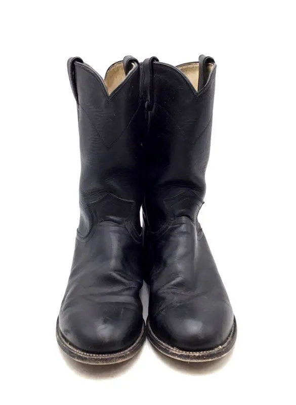 Justin Boots Men's 3133 Black Round Toe Cowboy Western Boots - Size 8.5D