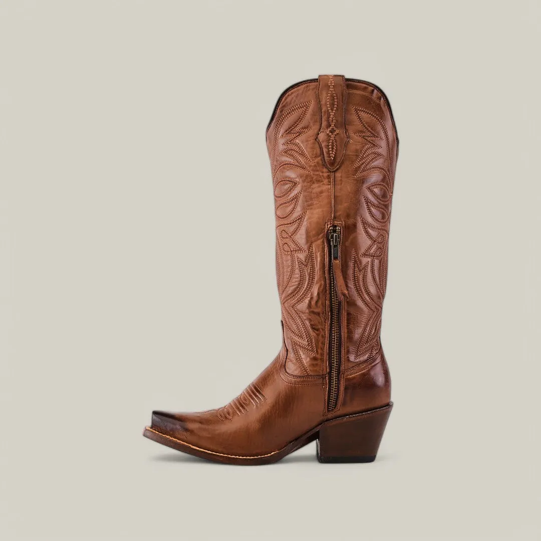 Kellie Clayton Brown Lether Sole - Tall Shaft - Snip Toe