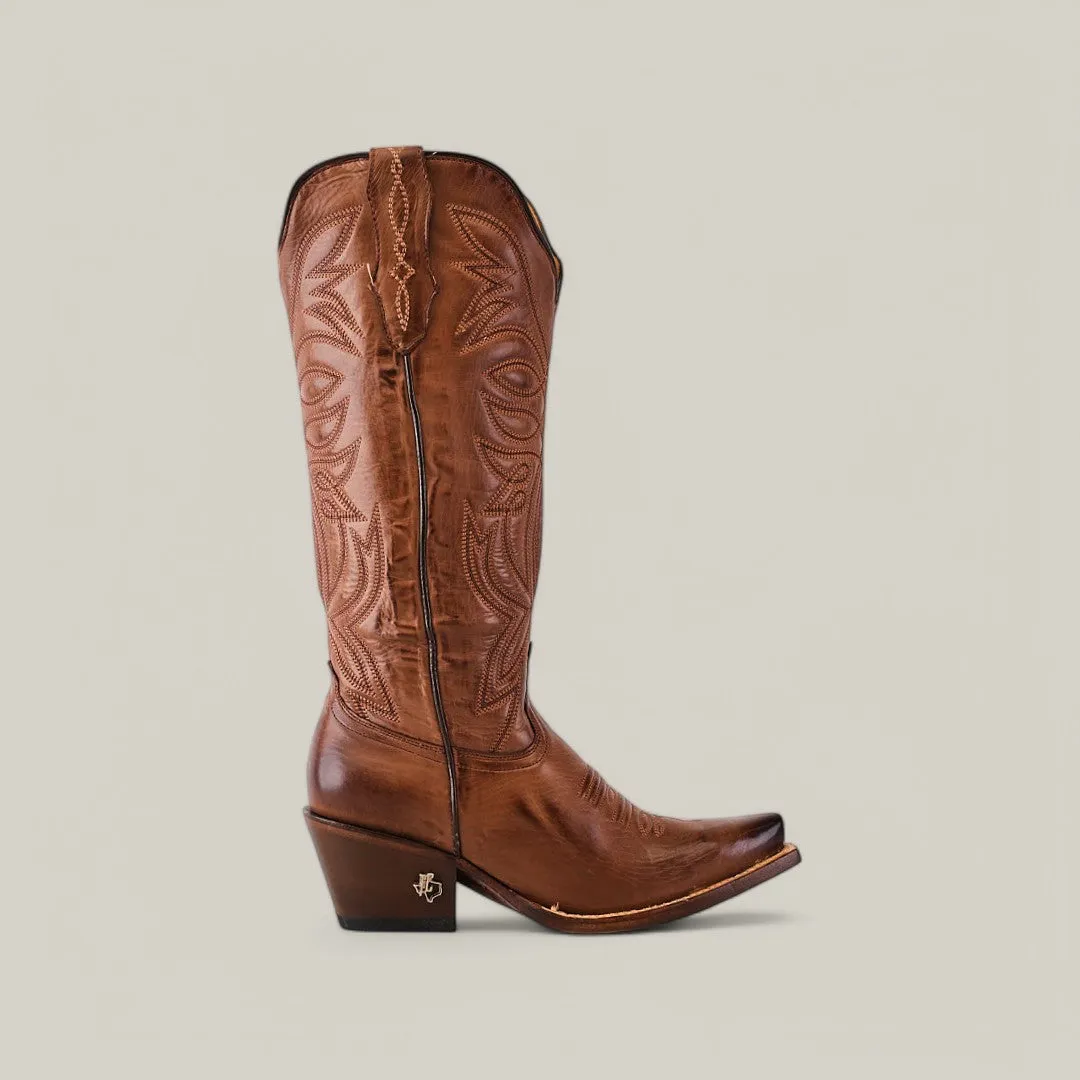 Kellie Clayton Brown Lether Sole - Tall Shaft - Snip Toe
