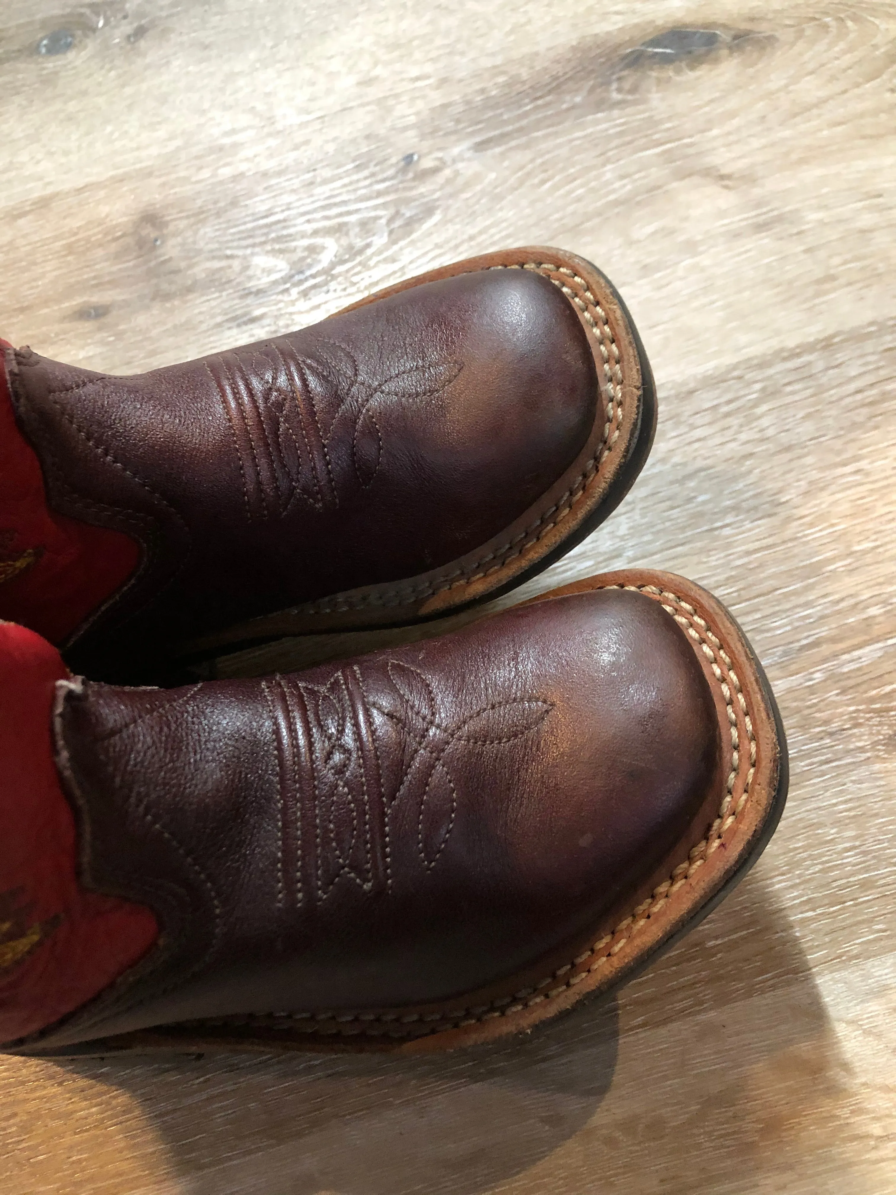 Kids Old West Red and Maroon Cowboy Boots SOLD