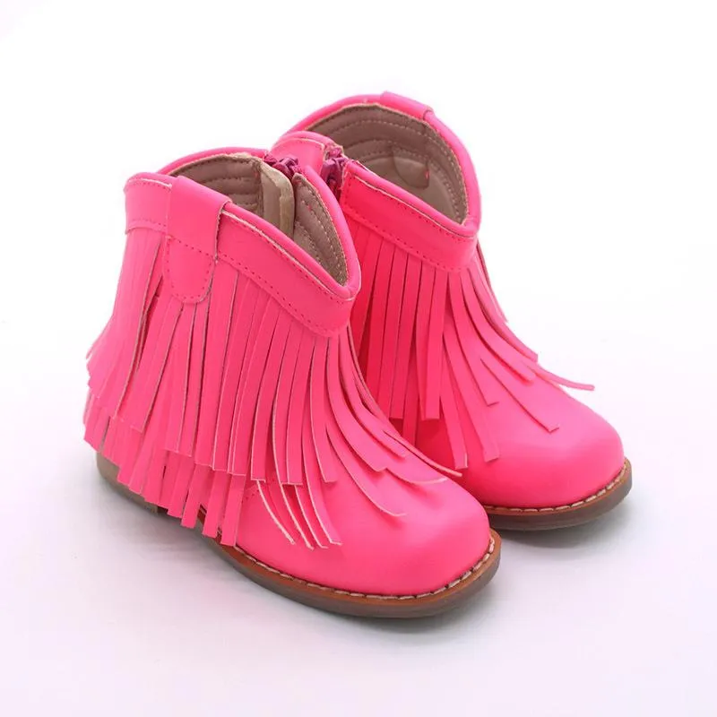 Little Children's Retro Tassel Denim Boots