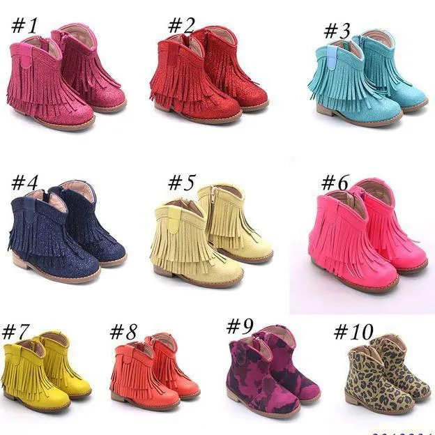 Little Children's Retro Tassel Denim Boots