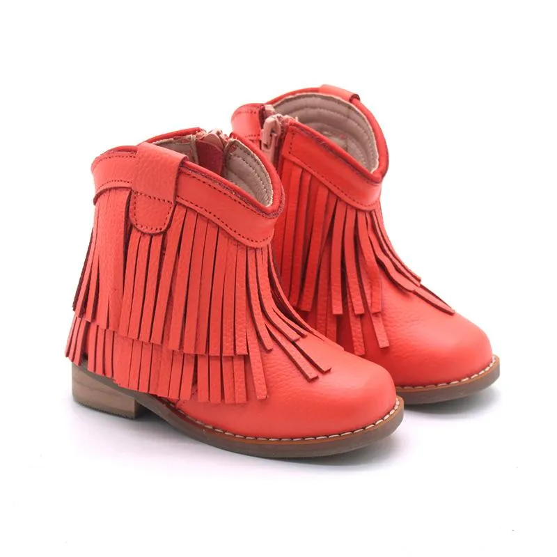 Little Children's Retro Tassel Denim Boots
