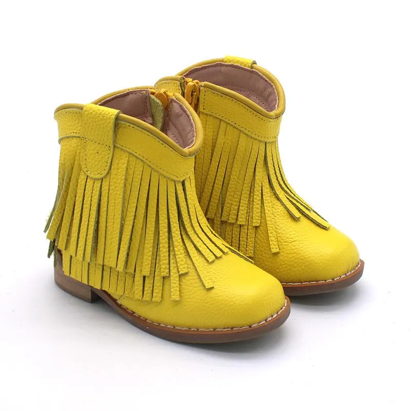Little Children's Retro Tassel Denim Boots