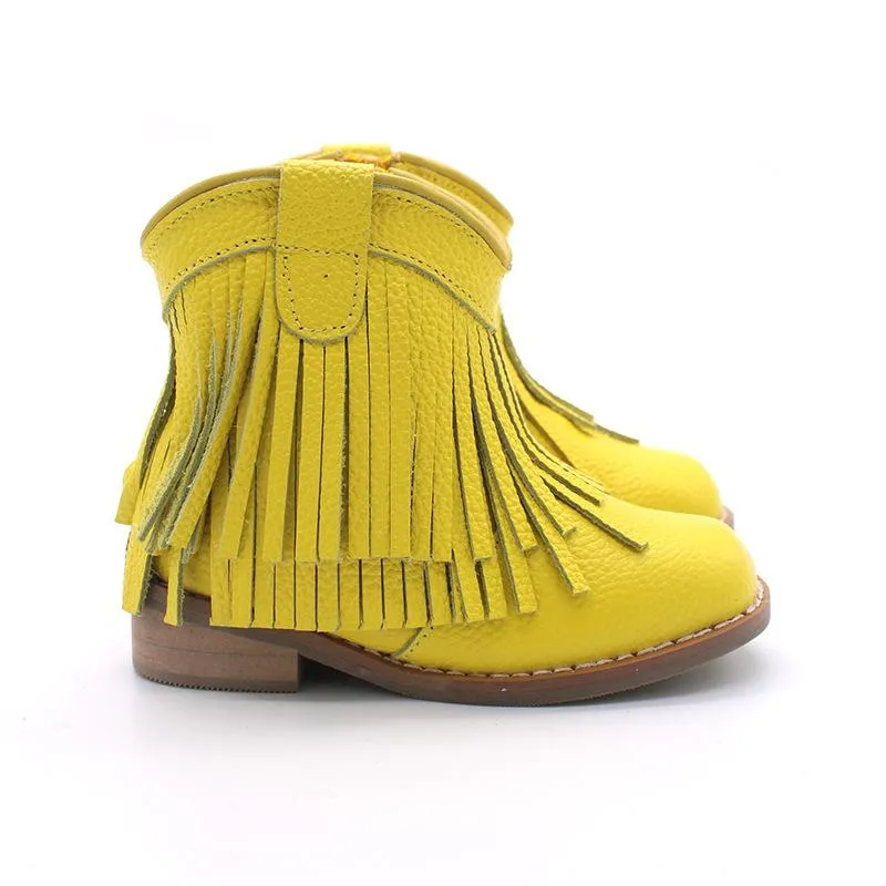 Little Children's Retro Tassel Denim Boots