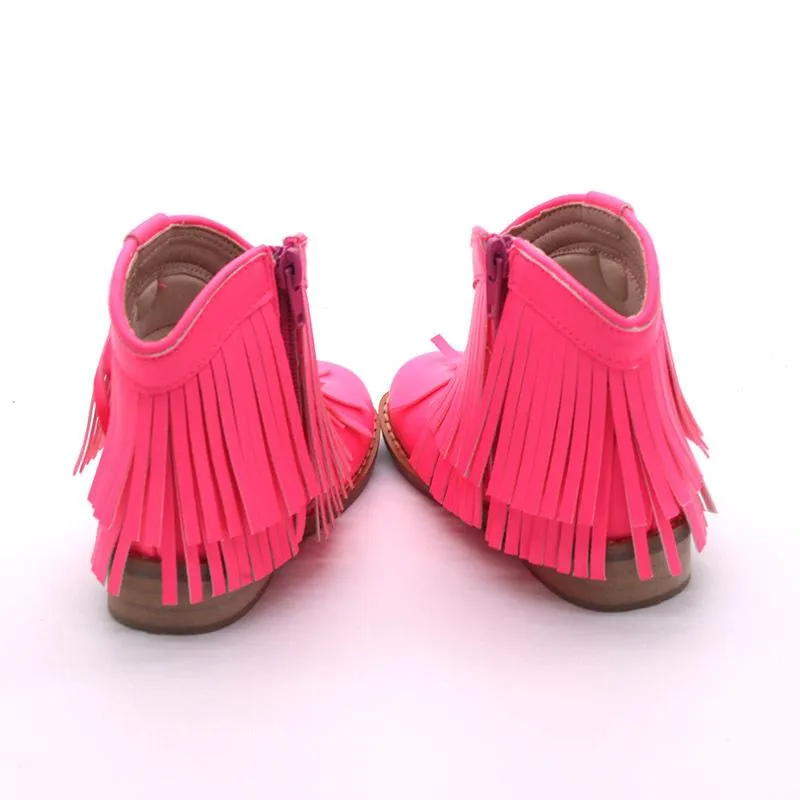 Little Children's Retro Tassel Denim Boots