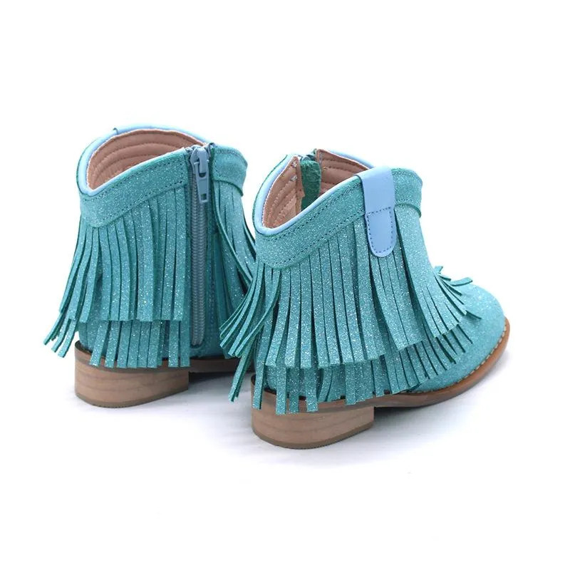 Little Children's Retro Tassel Denim Boots