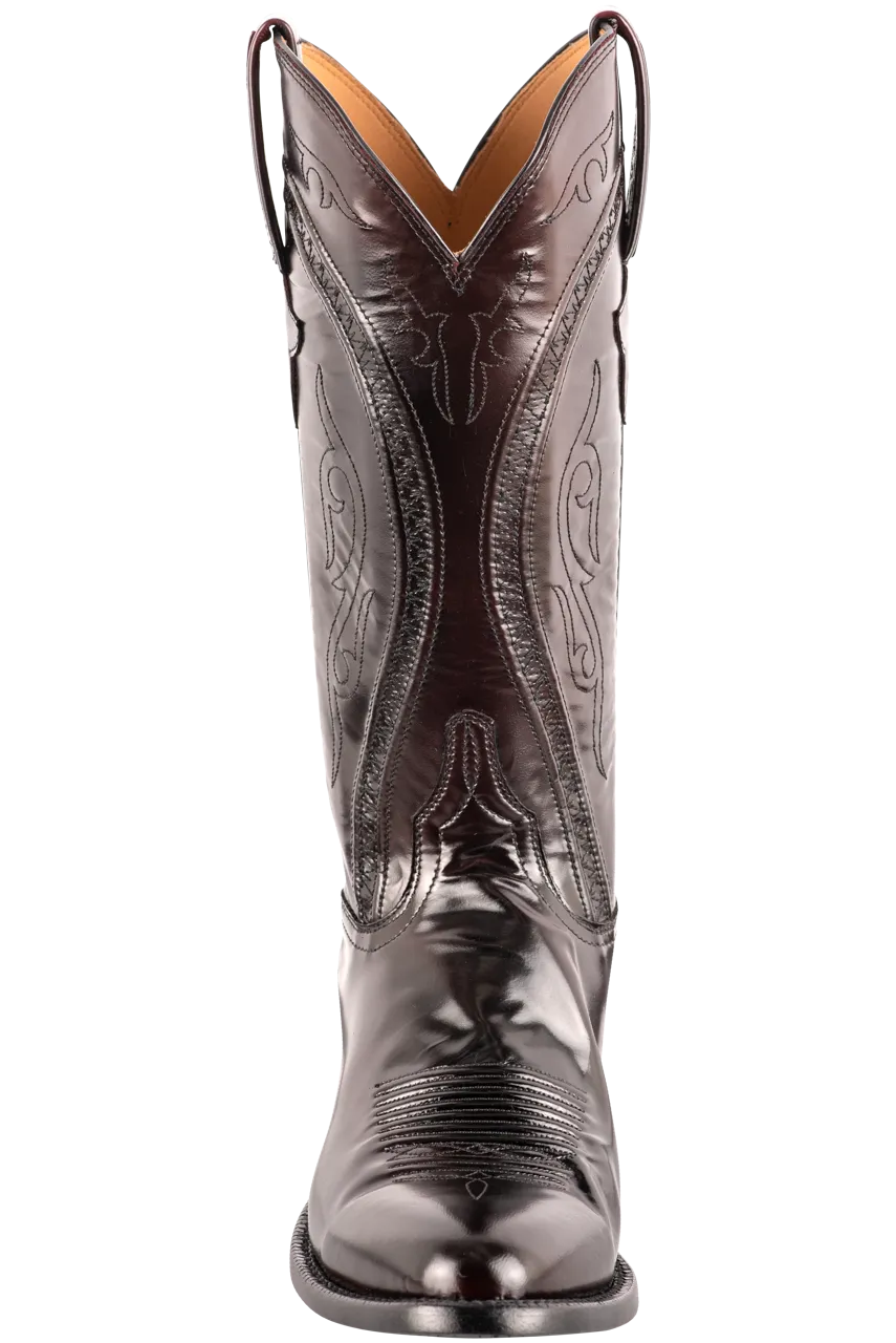 Lucchese Gavin Goat Cowboy Boots - Black Cherry