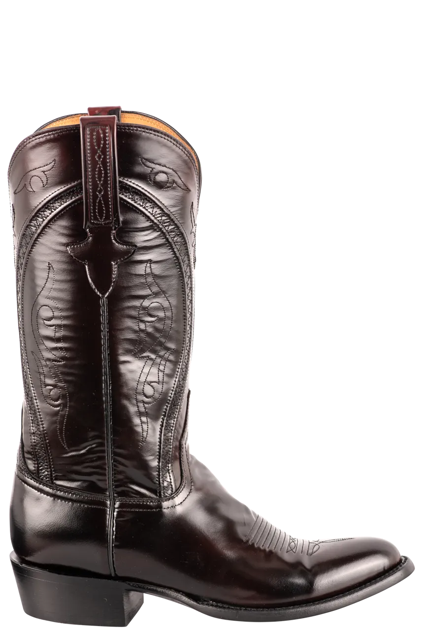Lucchese Gavin Goat Cowboy Boots - Black Cherry