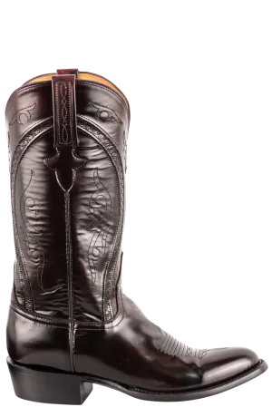 Lucchese Gavin Goat Cowboy Boots - Black Cherry
