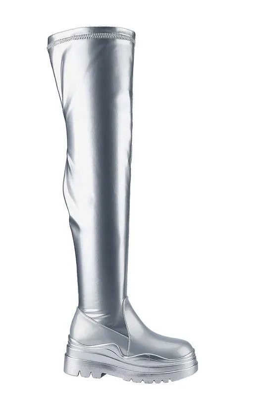 Lug Sole Thigh High Boots
