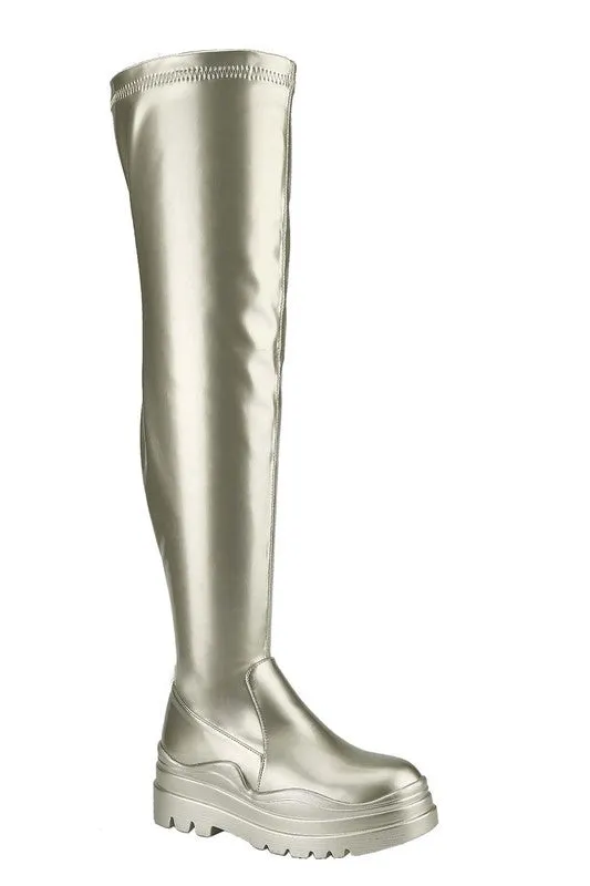 Lug Sole Thigh High Boots