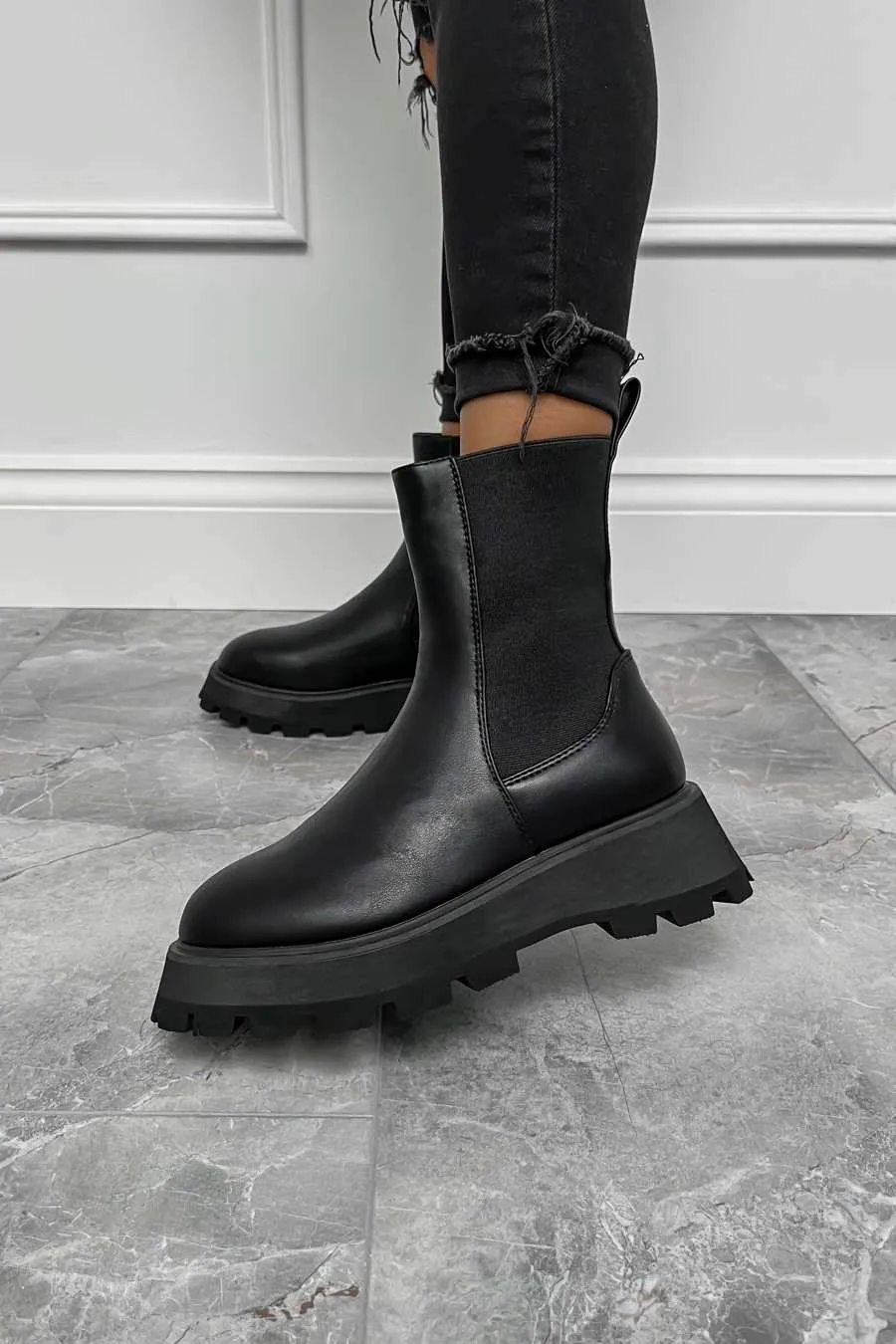 MAEDEN Chunky Ankle Boots - Black