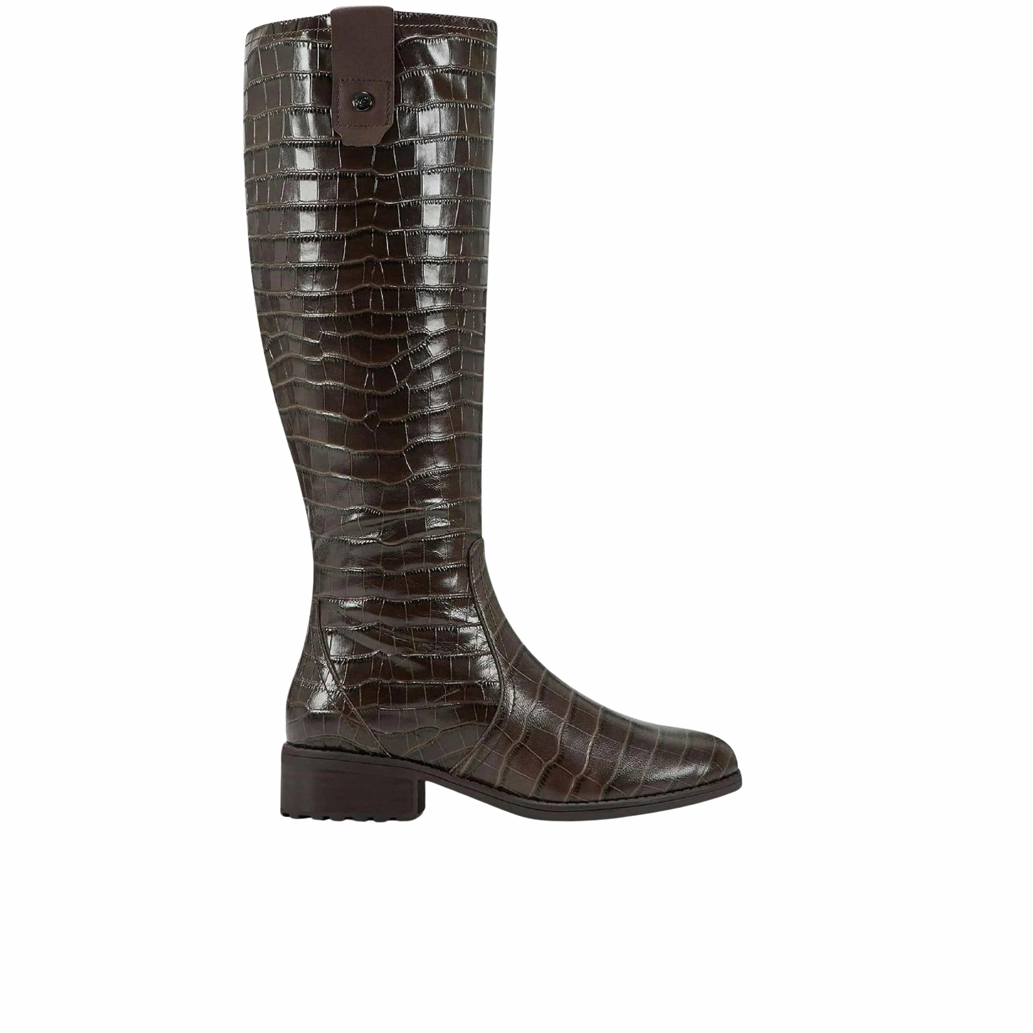 MARTHA STEWART - Leather Block Heel Knee-High Boots