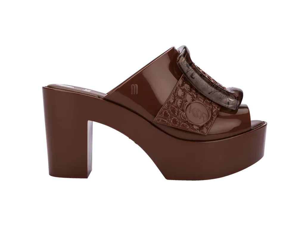 Melissa   Viktor & Rolf Buckle Up Mule - Brown