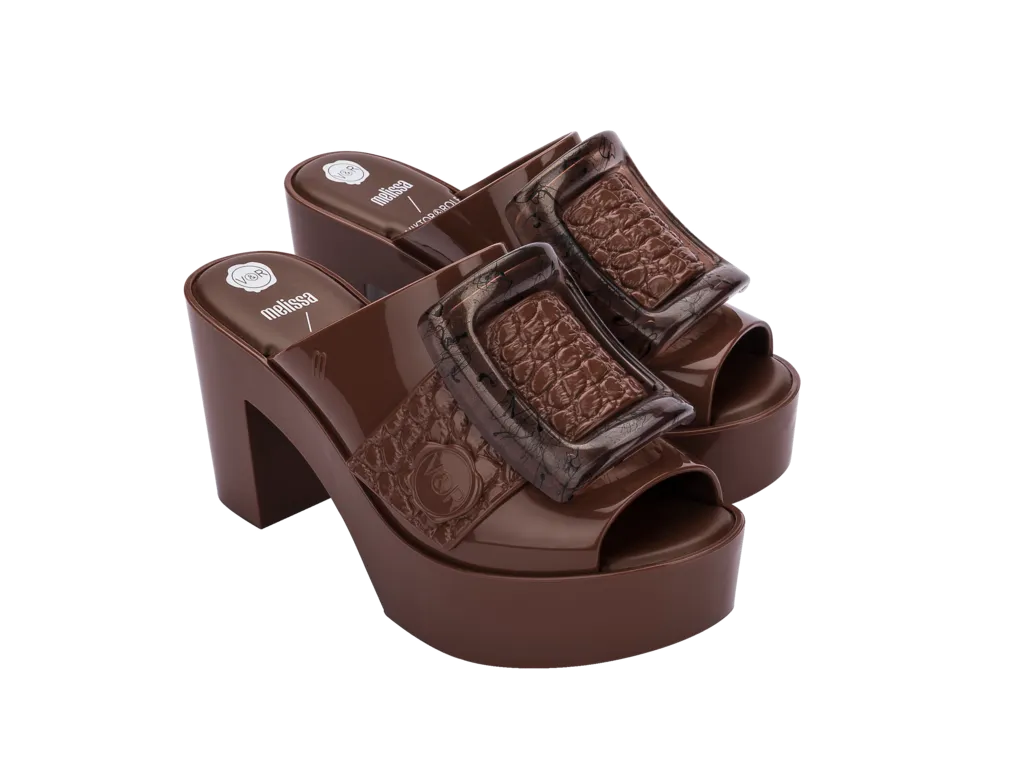 Melissa   Viktor & Rolf Buckle Up Mule - Brown