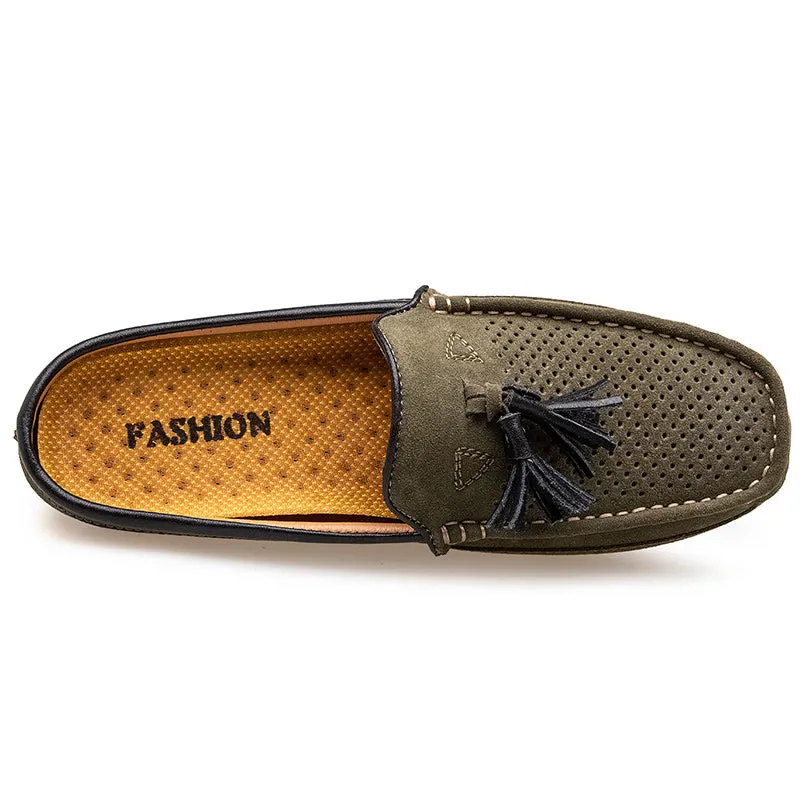 Men's Tassel Perforated Driving Clogs