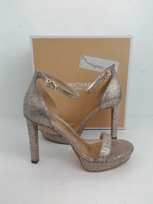Michael Kors Women's Margot Platform Silver Sand Glitter Size 7 M