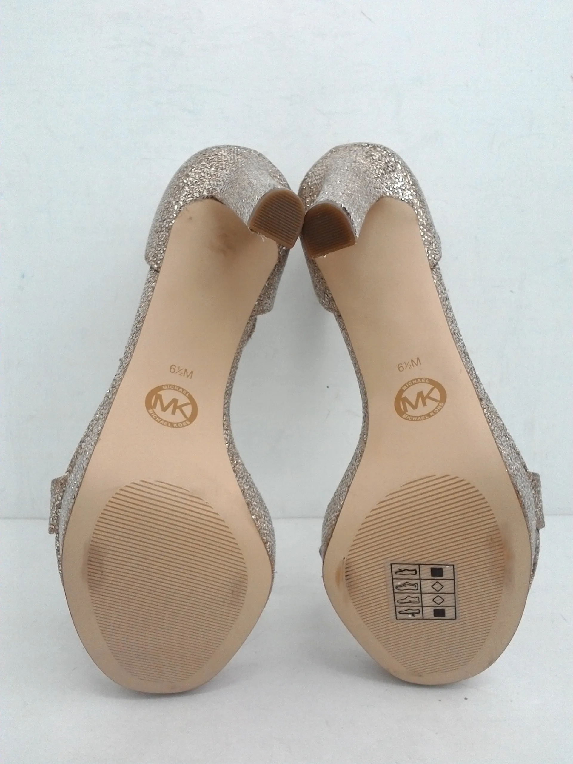 Michael Kors Women's Silver Sand Platform Heeled Sandal Size 6.5 M