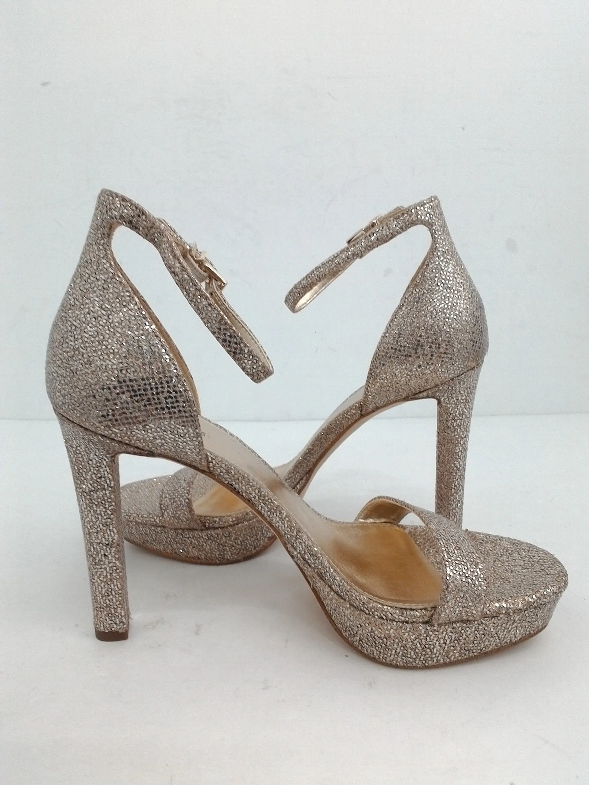 Michael Kors Women's Silver Sand Platform Heeled Sandal Size 6.5 M
