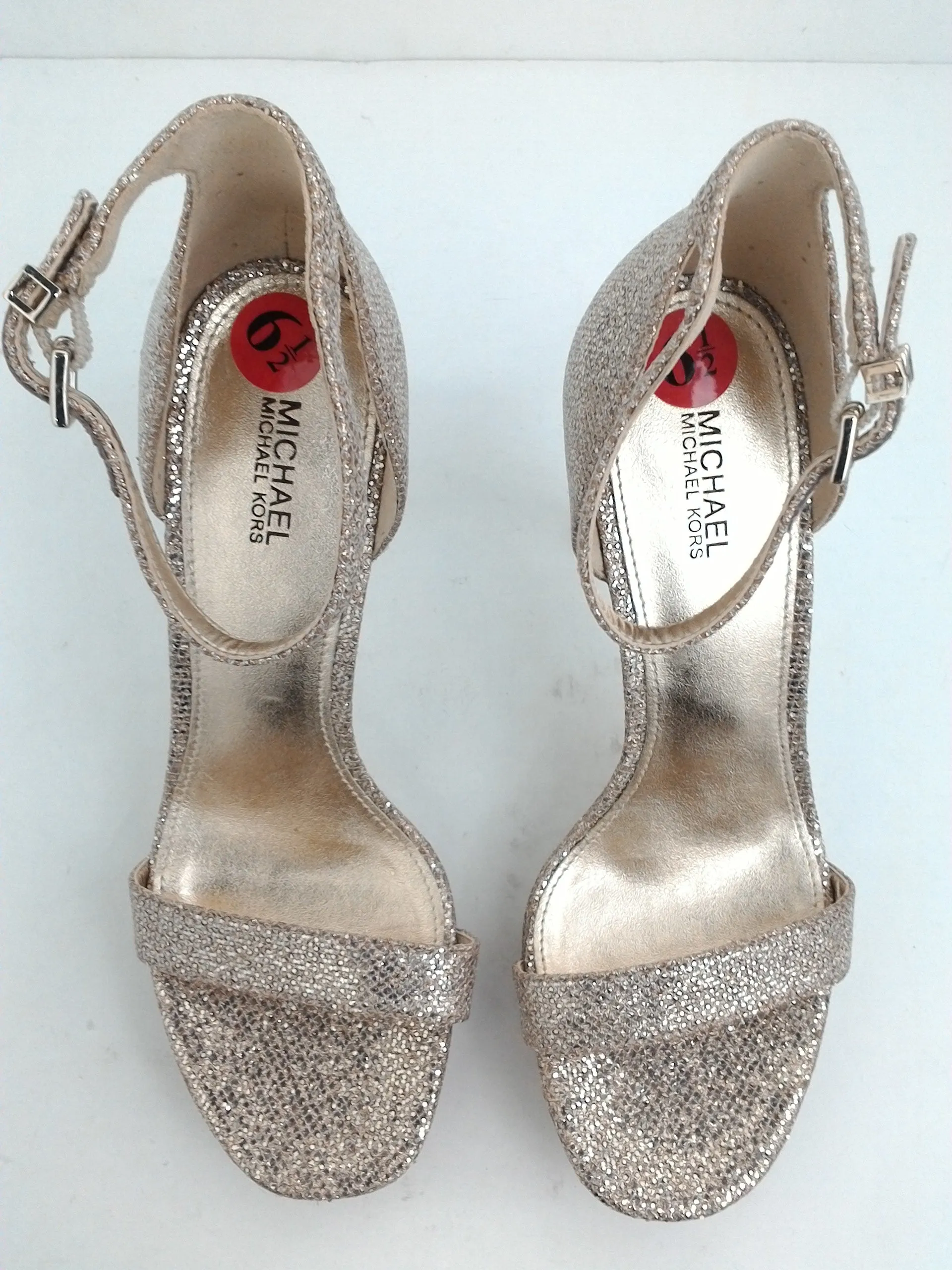 Michael Kors Women's Silver Sand Platform Heeled Sandal Size 6.5 M