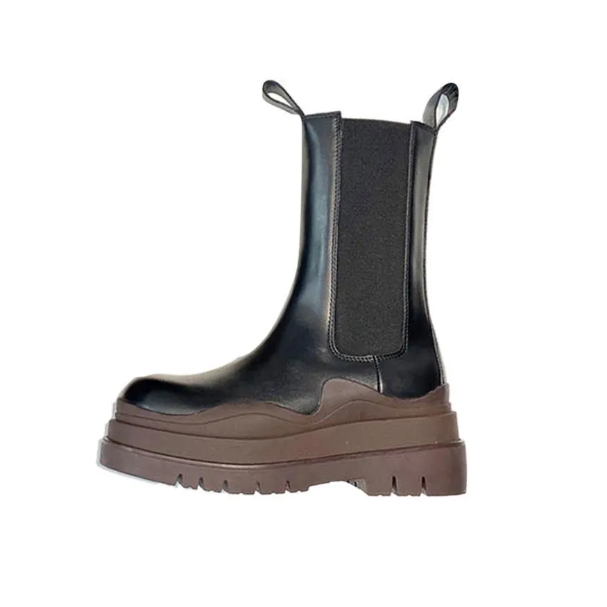 PAULA Basic Bi-Color Leather Ankle Boots