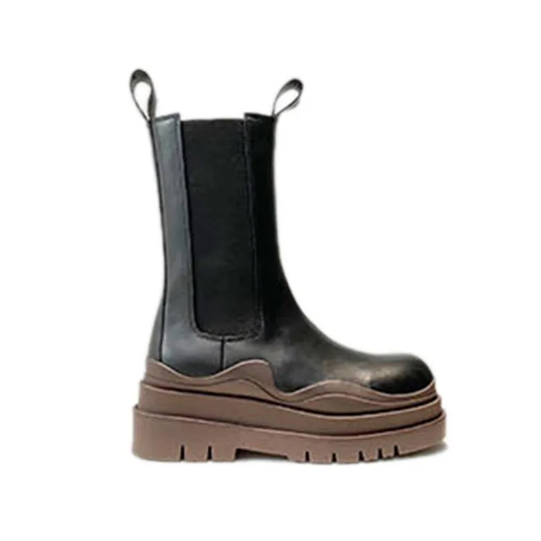 PAULA Basic Bi-Color Leather Ankle Boots