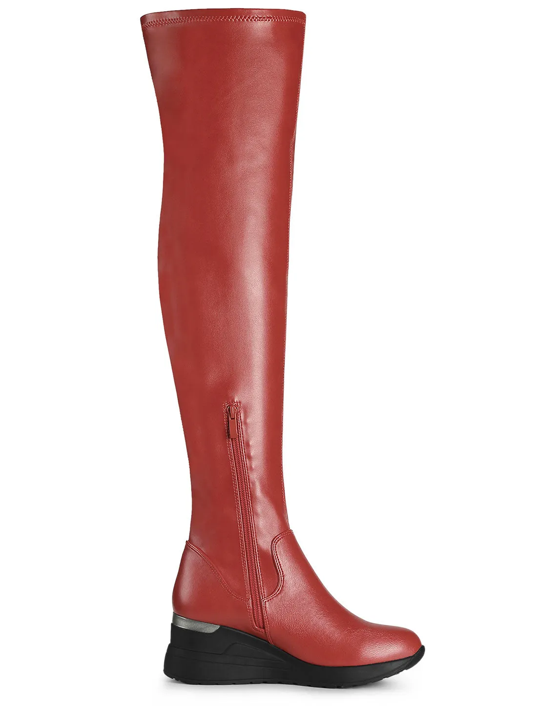 Platform Wedge Chunky Heel Over the Knee Thigh High Boots