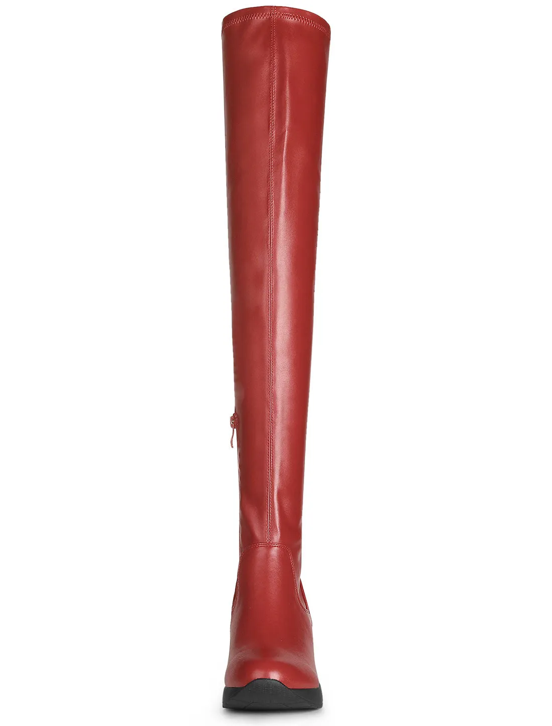 Platform Wedge Chunky Heel Over the Knee Thigh High Boots