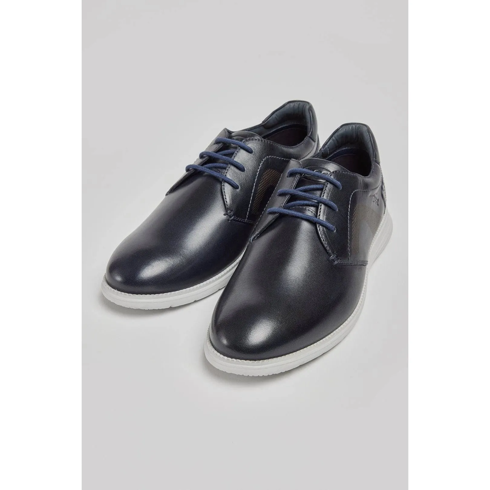 Pods Aston Mens Navy Leather Lace Up Shoes