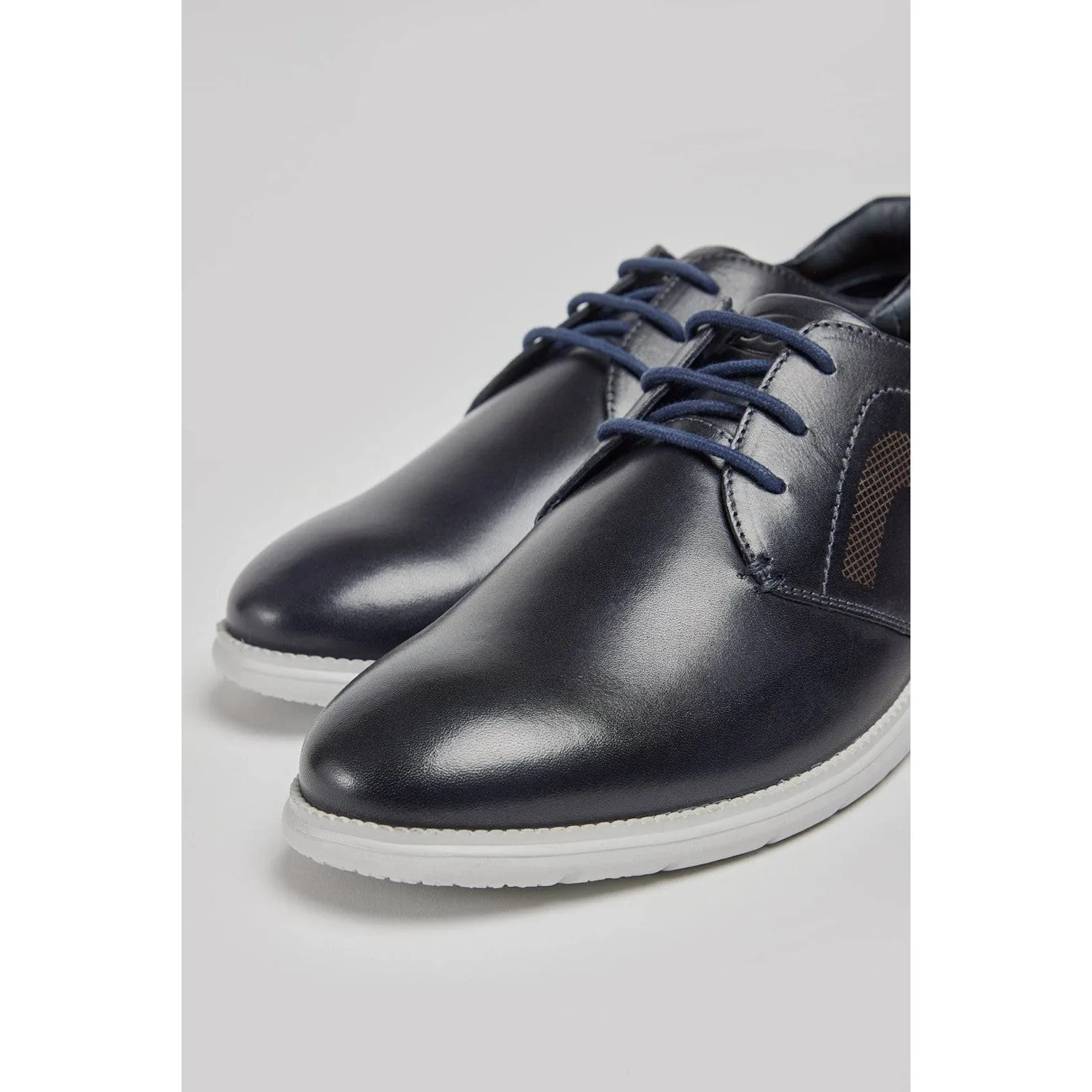 Pods Aston Mens Navy Leather Lace Up Shoes