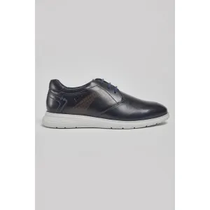 Pods Aston Mens Navy Leather Lace Up Shoes