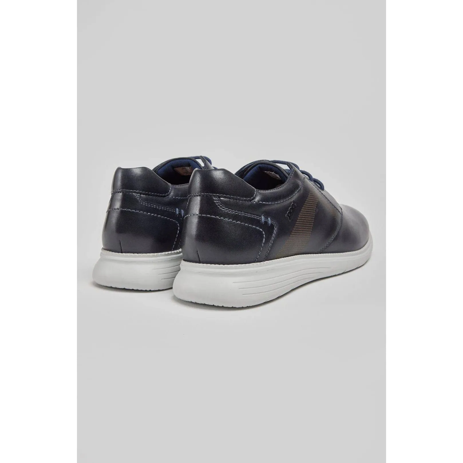 Pods Aston Mens Navy Leather Lace Up Shoes