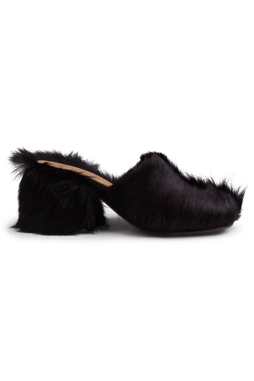 Ponyhair Close Toe 60MM Mule | Dark Brown