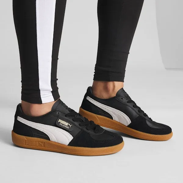 PUMA Palermo Leather Women's Sneakers - PUMA Black-Feather Gray-Gum