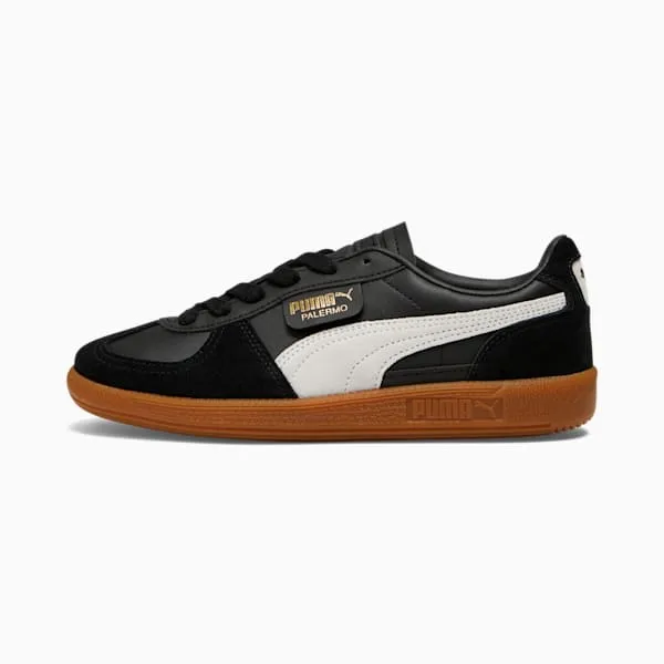 PUMA Palermo Leather Women's Sneakers - PUMA Black-Feather Gray-Gum