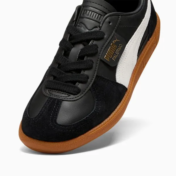PUMA Palermo Leather Women's Sneakers - PUMA Black-Feather Gray-Gum